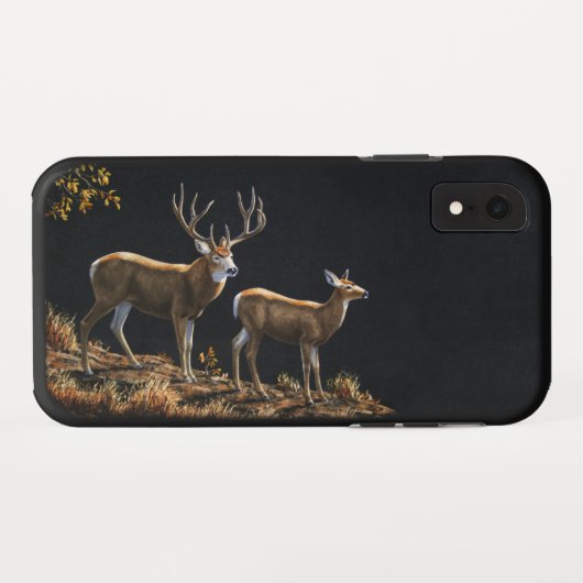 Coques Case-Mate iPhone Mule Deer Buck & Doe (Dos (Horizontal))