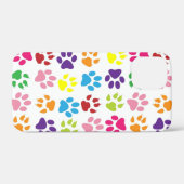 Coques Case-Mate iPhone Multi-Colored Paw Prints (Verso (horizontal))