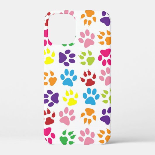 Coques Case-Mate iPhone Multi-Colored Paw Prints (Verso)