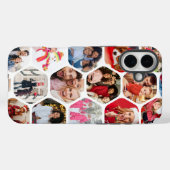 Coques Case-Mate iPhone Multi Photo Collage Simple Moderne Hexagon Motif (Verso (horizontal))