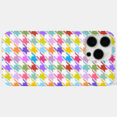 Coques Case-Mate iPhone Multicolor Houndstooth+Motif blanc (Verso (horizontal))