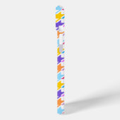 Coques Case-Mate iPhone Multicolor Houndstooth+Motif blanc (Verso / Gauche)
