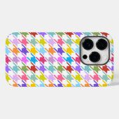Coques Case-Mate iPhone Multicolor Houndstooth+Motif blanc (Verso (horizontal))