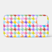 Coques Case-Mate iPhone Multicolor Houndstooth+Motif blanc (Verso (horizontal))