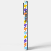 Coques Case-Mate iPhone Multicolor Houndstooth+Motif blanc (Verso / Gauche)
