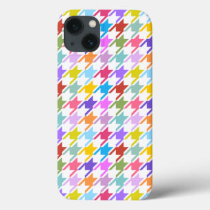 Case-Mate iPhone Case Multicolor Houndstooth+Motif blanc
