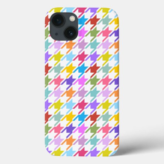 Coques Case-Mate iPhone Multicolor Houndstooth+Motif blanc (Verso)