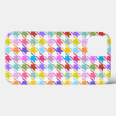 Coques Case-Mate iPhone Multicolor Houndstooth+Motif blanc (Verso (horizontal))