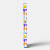 Coques Case-Mate iPhone Multicolor Houndstooth+Motif blanc (Verso / Gauche)