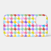 Coques Case-Mate iPhone Multicolor Houndstooth+Motif blanc (Verso (horizontal))