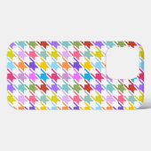 Coques Case-Mate iPhone Multicolor Houndstooth+Motif blanc (Verso (horizontal))