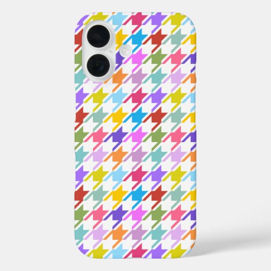 Coques Case-Mate iPhone Multicolor Houndstooth+Motif blanc (Verso)