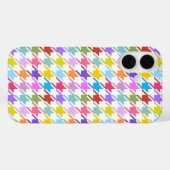 Coques Case-Mate iPhone Multicolor Houndstooth+Motif blanc (Verso (horizontal))