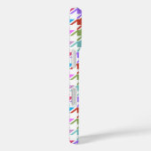 Coques Case-Mate iPhone Multicolor Houndstooth+Motif blanc (Verso / Droite)