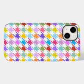 Coques Case-Mate iPhone Multicolor Houndstooth+Motif blanc (Verso (horizontal))