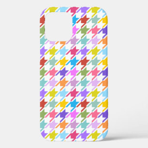 Case-Mate iPhone Case Multicolor Houndstooth+Motif blanc