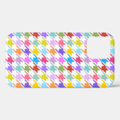 Coques Case-Mate iPhone Multicolor Houndstooth+Motif blanc (Verso (horizontal))