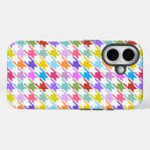 Coques Case-Mate iPhone Multicolor Houndstooth+Motif blanc (Verso (horizontal))