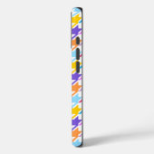 Coques Case-Mate iPhone Multicolor Houndstooth+Motif blanc (Verso / Gauche)