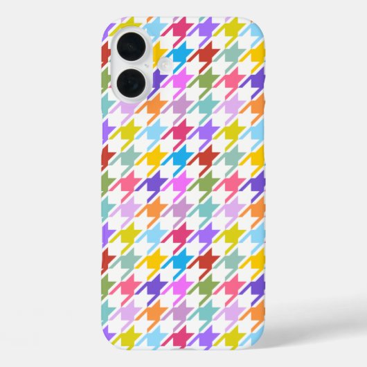 Coques Case-Mate iPhone Multicolor Houndstooth+Motif blanc (Verso)