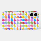 Coques Case-Mate iPhone Multicolor Houndstooth+Motif blanc (Verso (horizontal))