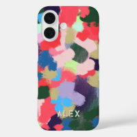 Multicolore Moderne Nom personnalisé Bleu Vert