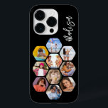Coque Pour iPhone 14 Pro Multiphoto Collage simple moderne personnalisé<br><div class="desc">Multi Photo Collage Simple Modern Personnalisé Nom Hexagon Motif Smartphone coque iphone dispose d'un collage photo de vos photos préférées en forme d'hexagone. Personnalisé avec votre nom. Parfait pour l'anniversaire, Noël, Fête des Mères, Fête des pères, Grands-parents, frère, soeur, meilleur ami et plus. CONSEIL PHOTO : centrez vos photos avant...</div>
