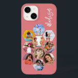 Coque Pour iPhone 14 Multiphoto Collage simple moderne personnalisé<br><div class="desc">Multi Photo Collage Simple Modern Personnalisé Nom Hexagon Motif Smartphone coque iphone dispose d'un collage photo de vos photos préférées en forme d'hexagone. Personnalisé avec votre nom. Parfait pour l'anniversaire, Noël, Fête des Mères, Fête des pères, Grands-parents, frère, soeur, meilleur ami et plus. CONSEIL PHOTO : centrez vos photos avant...</div>