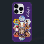 Coque Pour iPhone 14 Pro Multiphoto Collage simple moderne personnalisé<br><div class="desc">Multi Photo Collage Simple Modern Personnalisé Nom Hexagon Motif Smartphone coque iphone dispose d'un collage photo de vos photos préférées en forme d'hexagone. Personnalisé avec votre nom. Parfait pour l'anniversaire, Noël, Fête des Mères, Fête des pères, Grands-parents, frère, soeur, meilleur ami et plus. CONSEIL PHOTO : centrez vos photos avant...</div>