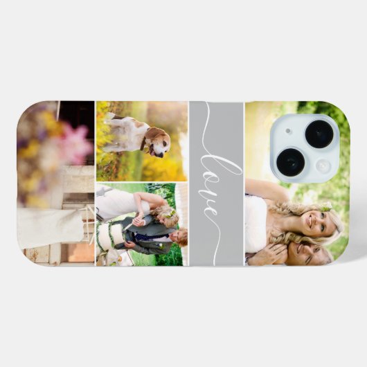 Coques Case-Mate iPhone Multiples photos amour script mariée mariée coutum (Verso (horizontal))