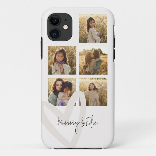 Coques Case-Mate iPhone Mummy multi photo crème coeur élégant (Dos)