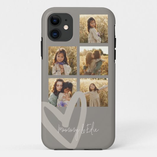 Coques Case-Mate iPhone Mummy multi photo taupe coeur élégant (Dos)