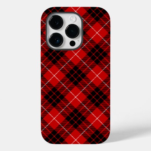 Coques Case-Mate iPhone Munro tartan rouge noir plaid (Verso)