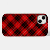 Coques Case-Mate iPhone Munro tartan rouge noir plaid (Verso (horizontal))