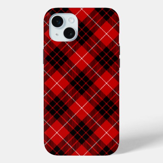 Coques Case-Mate iPhone Munro tartan rouge noir plaid (Verso)