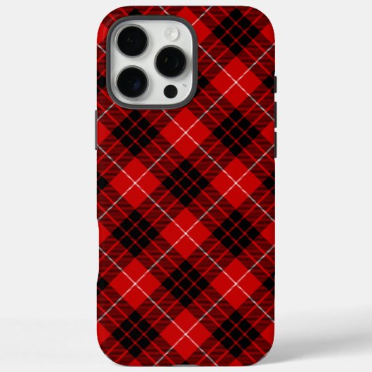 Coques Case-Mate iPhone Munro tartan rouge noir plaid (Verso)