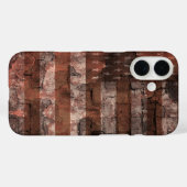 Coques Case-Mate iPhone Mur de briques du drapeau américain (Verso (horizontal))