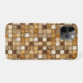 Coques Case-Mate iPhone Mur de carrelage mosaïque marron et beige (Dos (Horizontal))