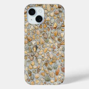 Coque Pour iPhone 15 Mur de galets rustique