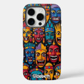 Coques Case-Mate iPhone Mur de Masque Africain vibrant (Verso)