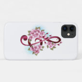 Coques Case-Mate iPhone Musical treble clef notes with sakura flowers (Dos (Horizontal))