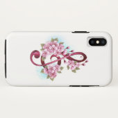 Coques Case-Mate iPhone Musical treble clef notes with sakura flowers (Dos (Horizontal))