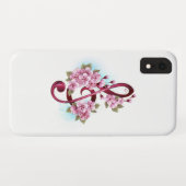 Coques Case-Mate iPhone Musical treble clef notes with sakura flowers (Dos (Horizontal))