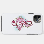 Coques Case-Mate iPhone Musical treble clef notes with sakura flowers (Dos (Horizontal))