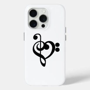 Coque iPhone 15 Pro Musicien Musique Cœur - Clé de Sol Clé de Fa