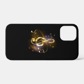 Coques Case-Mate iPhone Musique de clé de sol en or (Verso (horizontal))