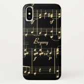 Coques Case-Mate iPhone Musique d'or en noir (Dos)