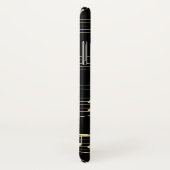 Coques Case-Mate iPhone Musique d'or en noir (Dos/Droite)