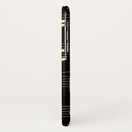 Coques Case-Mate iPhone Musique d'or en noir (Dos/Gauche)