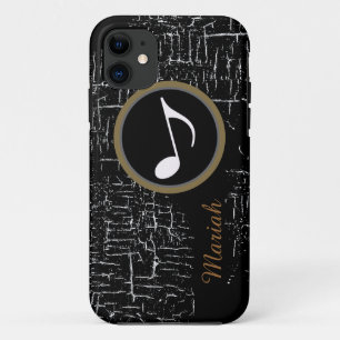 Coque iPhone 11 musique en détresse noire personnalisée